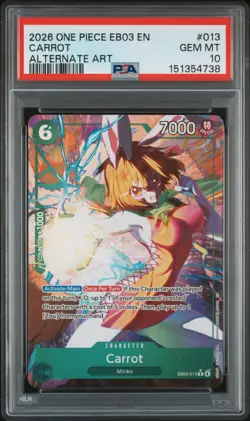 2026 ONE PIECE CARROT AA EB03-EX-BOOSTER-ONE PIECE HEROINES EDITION #013 PSA 10 - Image 1