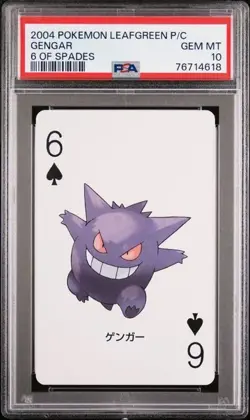 POKEMON GENGAR 2004 LEAFGREEN VERSION PLAYING CARDS 6 OF SPADES PSA 10 - Image 1