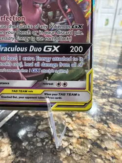 Pokemon Mewtwo & Mew GX Ultra Rare TAG TEAM Holo 71/236 SM-Unified Minds Card - Image 4
