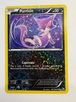 Pokemon TCG BW Legendary Treasures Purrloin RC13/RC25 Holo Card Uncommon - Image 1