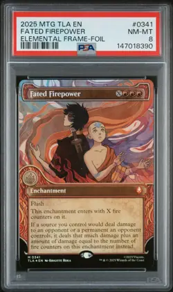 2025 MTG AVATAR: THE LAST AIRBENDER ELEMENTAL FRAME-FOIL FATED FIREPOWER PSA 8 - Image 1