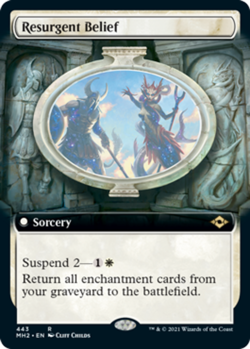 MTG Resurgent Belief - Foil - Extended Art, Modern Horizons 2, Near Mint, Englis - Image 1