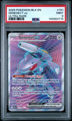 2025 POKEMON BLK EN-BLACK BOLT ULTRA RARE #161 GENESECT EX PSA 9 - Image 1