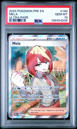 2025 POKEMON PRE EN-PRISMATIC EVOLUTIONS ULTRA RARE #140 MELA PSA 10 - Image 1