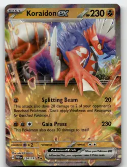KORAIDON EX 124/197 DOUBLE RARE OBSIDIAN FLAMES POKEMON NEAR MINT - Image 2