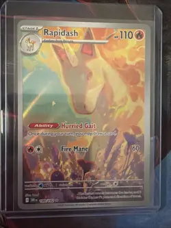 Pokemon TCG Rapidash Destined Rivals Illustration Rare Card 189/182 - Image 1