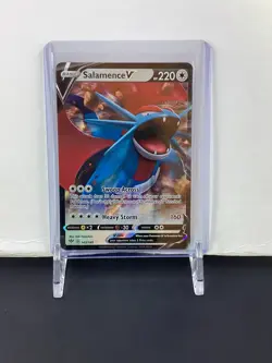 Pokemon SWSH03: Darkness Ablaze Salamence v Ultra Rare Holo Card 143/189 - Image 1