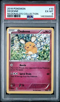 2016 POKEMON MCDONALD'S COLLECTION #10 DEDENNE PSA 6 - Image 1