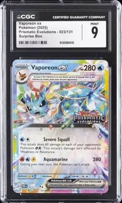 2025 PRISMATIC EVOLUTIONS-SURPRISE BOX #023/131 POKEMON CGC 9 - Image 1