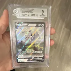 Pokemon Arceus V SWSH204 Sword & Shield Promo Black Star Holo Beckett 9 - Image 1