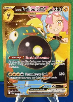 Pokemon TCG Iono's Bellibolt EX 188/159 Journey Together Gold Hyper Rare - NM - Image 1