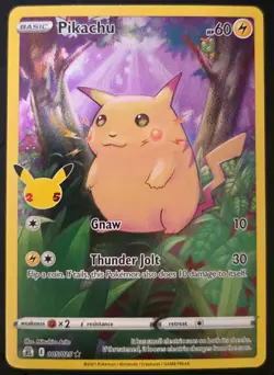 Pokemon Pikachu Holo Rare Card Celebrations 005/025 Basic English NM/M - Image 1