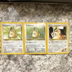 Pokemon TCG Jungle & Gym Challenge 3 Card Lot - Kangaskhan, Blaine's Kangaskhan - Image 1