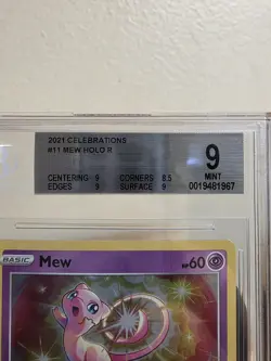 Pokemon TCG Mew Holo Rare Card 11/25 Celebrations BGS 9 Mint - Image 2