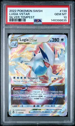 2022 POKEMON SWORD & SHIELD SILVER TEMPEST #139 LUGIA VSTAR PSA 10 - Image 1