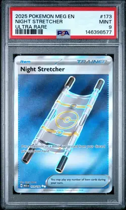 2025 POKEMON MEG EN-MEGA EVOLUTION ULTRA RARE #173 NIGHT STRETCHER PSA 9 - Image 1