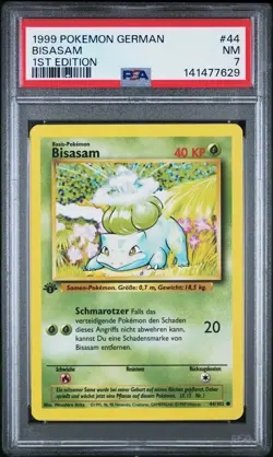 1999 POKEMON GERMAN 1ST EDITION #44 BISASAM PSA 7 - Image 1