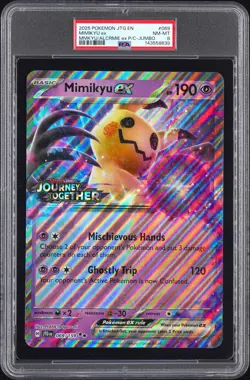 2025 POKEMON JOURNEY TOGETHER PREMIUM COLLECTION-JUMBO MIMIKYU EX PSA 8 - Image 1