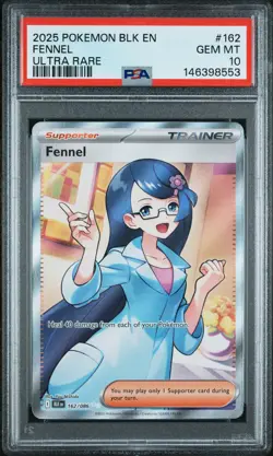 2025 POKEMON BLK EN-BLACK BOLT ULTRA RARE #162 FENNEL PSA 10 - Image 1