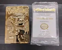 Burger King Pokemon Pikachu 23K Gold-Plated Card W/Certificate (1999) - Image 1
