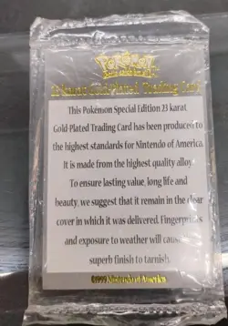 Burger King Pokemon Pikachu 23K Gold-Plated Card W/Certificate (1999) - Image 3