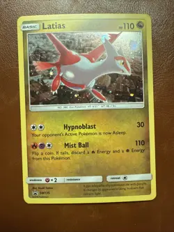 Latias SM135 NM Cosmo Holo Sun & Moon Black Star Dragon Majesty Pokemon Promo - Image 1