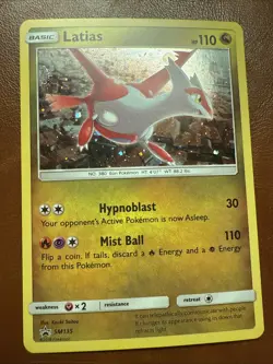 Latias SM135 NM Cosmo Holo Sun & Moon Black Star Dragon Majesty Pokemon Promo - Image 2