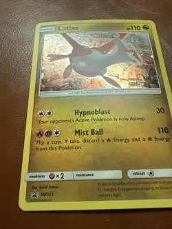 Latias SM135 NM Cosmo Holo Sun & Moon Black Star Dragon Majesty Pokemon Promo - Image 4