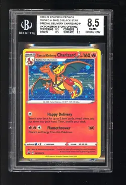 2019 Pokemon Special Delivery Charizard UK Pokemon Store SWSH075 BGS 8.5 - Image 1