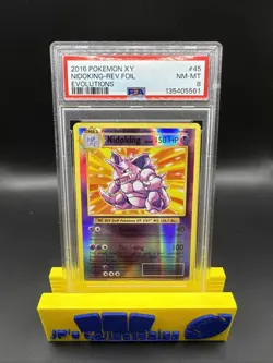 2016 POKEMON XY EVOLUTIONS #45 NIDOKING-REVERSE FOIL PSA 8 - Image 1
