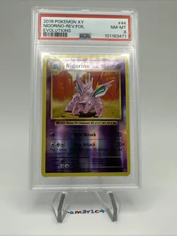 PSA 8- Nidorino Reverse Foil 44/108 – 2016 Pokemon XY Evolutions - Image 2