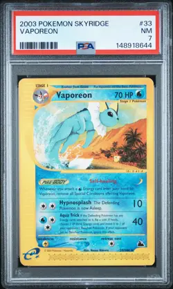 2003 POKEMON SKYRIDGE #33 VAPOREON PSA 7 - Image 1