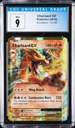 2016 POKEMON XY EVOLUTIONS #12 CHARIZARD EX CGC 9 - Image 1