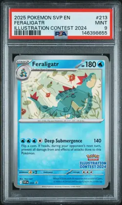 2025 POKEMON SVP ILLUSTRATION CONTEST PROMO #213 FERALIGATR PSA 9 - Image 1