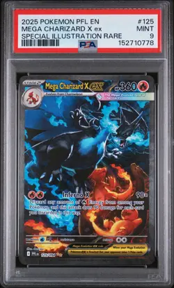 2025 POKEMON PHANTASMAL FLAMES SPECIAL ILLUSTRATION MEGA CHARIZARD X EX PSA 9 - Image 1