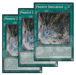 Yugioh - Primite Drillbeam x 3 - 1st Edition Secret Rare NM - Free Holo Card - Image 1