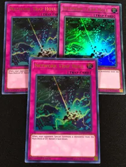 Yugioh Network Trap Hole FLOD-EN076 1st Ultra x3 (NM) - Image 1