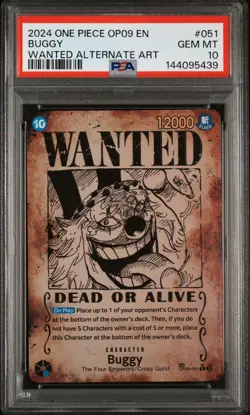 2024 ONE PIECE BUGGY WANTED AA OP09-EMPERORS IN THE NEW WORLD #051 PSA 10 - Image 1