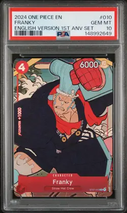 2024 ONE PIECE ENGLISH VERSION 1ST ANNIVERSARY SET #010 FRANKY PSA 10 - Image 1