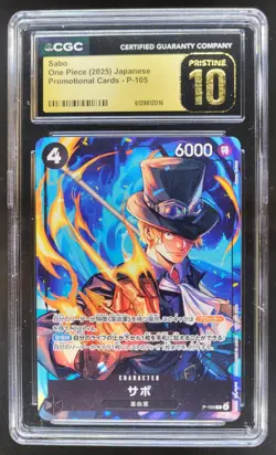 2025 ONE PIECE JP SABO PROMO P-105 CGC 10 PRISTINE PT - Image 1