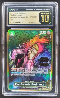2025 ONE PIECE DONQUIXOTE ROSINANTE JP RARE OP05-030 CGC 10 PRISTINE RC7 - Image 1