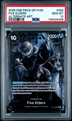 2025 ONE PIECE FIVE ELDERS ALTERNATE ART OP13-CARRYING ON HIS WILL #082 PSA 10 - Image 1