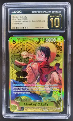 2025 ONE PIECE MONKEY D. LUFFY SUPER RARE JP 2ND ST13-015 CGC 10 PRISTINE RC7 - Image 1