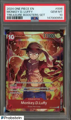 2024 One Piece Promo Treasure Boosters Set #006 Monkey D. Luffy PSA 10 GEM MINT - Image 1
