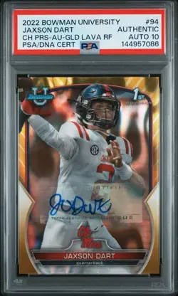💥2022 1st Bowman Chrome Jaxon Dart GOLD LAVA SSP /50 Giants Pop 1 PSA 10 Auto💥 - Image 1