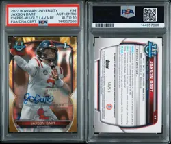 💥2022 1st Bowman Chrome Jaxon Dart GOLD LAVA SSP /50 Giants Pop 1 PSA 10 Auto💥 - Image 2