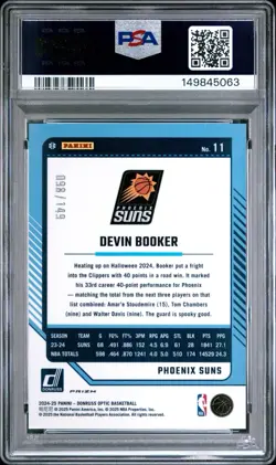 2024 PANINI DONRUSS OPTIC #11 DEVIN BOOKER RED SEISMIC /149 - PSA 9 - Image 2