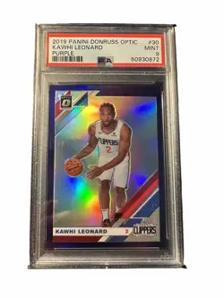2019 Panini Donruss Optic Kawhi Leonard Purple Holo PSA 9 - Image 1