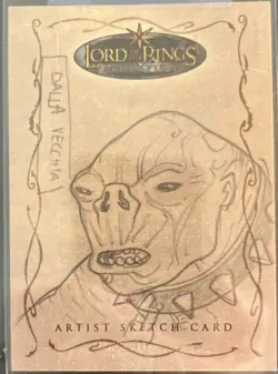 TOPPS LORD OF THE RINGS EVOLUTION 1/1 CAVE TROLL SKETCH CARD BY DALLA VECCHIA - Image 1