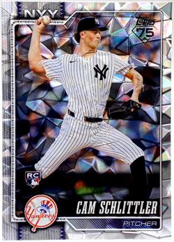 CAM SCHLITTLER RC YANKEES SHORT PRINT DIAMANTE FOIL / 2026 TOPPS SERIES 1 #111 - Image 2